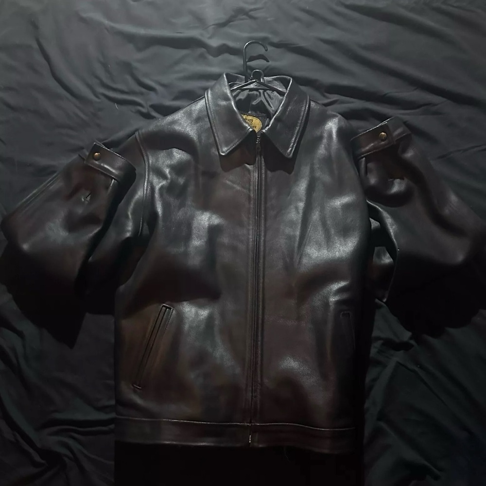 Genuine Men’s Leather Jacket Black Echtes Leder XL
